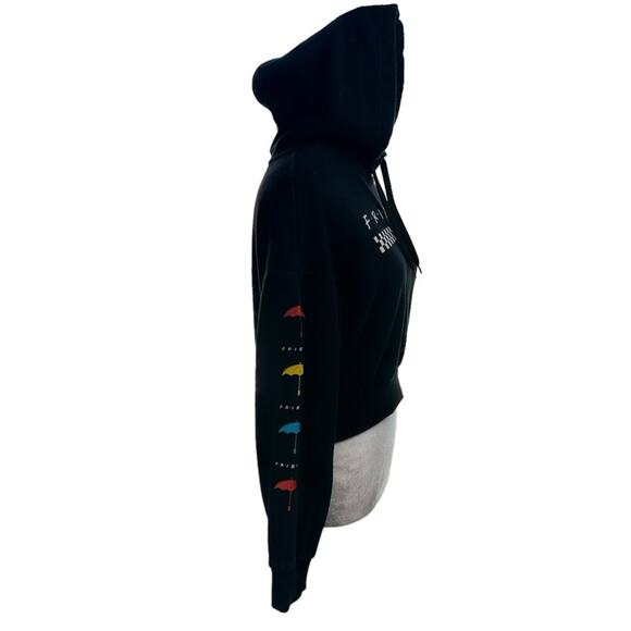 FRIENDS Series Cropped Hoodie Size Small 3/5 Black - Picture 3 of 7